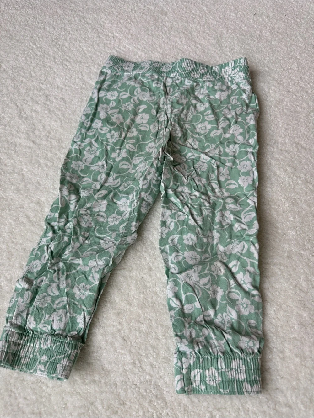 Janie and Jack Mint Green Floral Jogger Pants